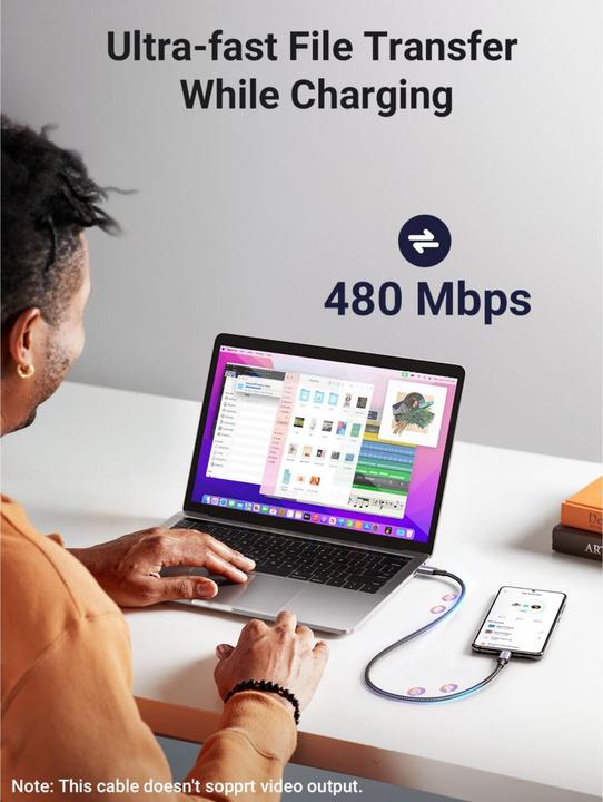 Actual product image Ugreen USB Type C - USB Type C (1 m, USB 2.0, 100 W)