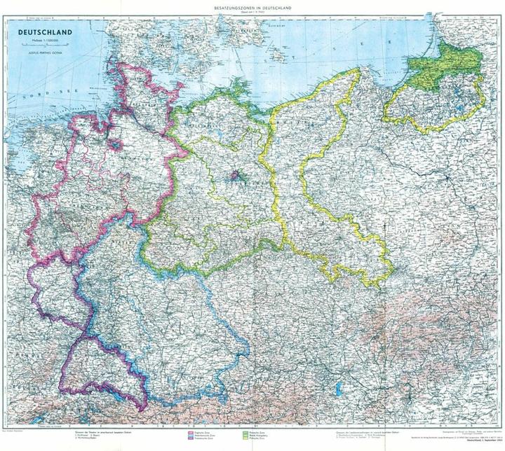 Produktbild Historische Karte: Deutschland mit Besatzungszonen - 1. September 1945 (plano)