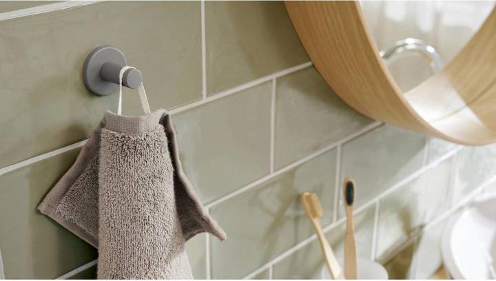 Actual product image tesa MOON GREY Towel hook incl. adhesive solution without drilling