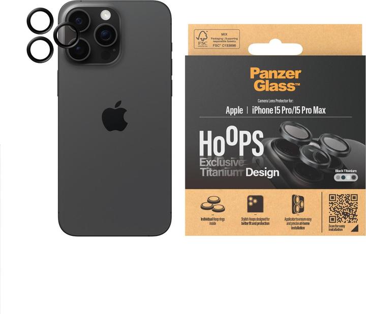 Actual product image PanzerGlass Hoops Camera Lens Protector (1 Piece, Apple iPhone 15 Pro Max, Apple iPhone 15 Pro)