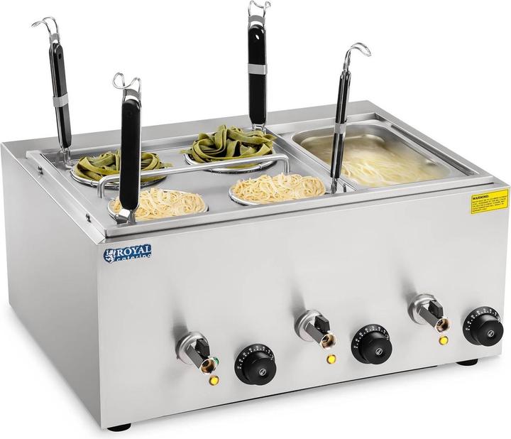 Produktbild Royal Catering Nudelkocher Elektro Pastakocher Teigwarenkocher 4 Körben 1/3 GN 3000 W 230 V