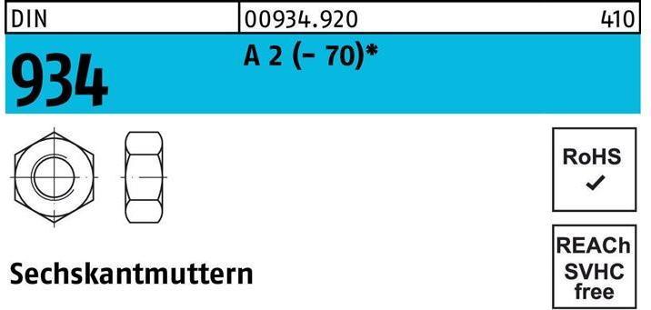 Produktbild Sechskantmutter DIN 934 M 4 A 2 (- 70) (M4)
