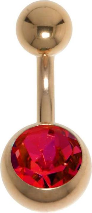 Bijouteria Bauchpiercing (Chirurgenstahl 316L, PVD Beschichtung (goldfarbig), Premium Kristall)