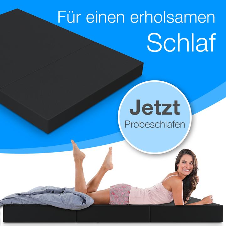 Actual product image Bestschlaf Klappmatratze, 3-teilige Faltmatratze, Reisebett, Gästematratze (140 x 195 cm, Foam core)