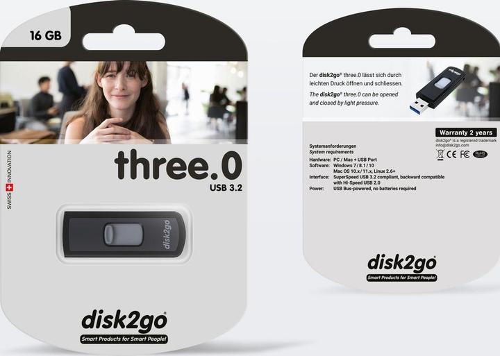 Produktbild Disk2go three.O 3.0 (16 GB, USB-A)