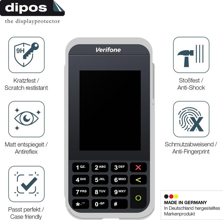Produktbild Dipos Anti-Shock Displayschutz Matt 9H (1 Stück, Verifone e285)