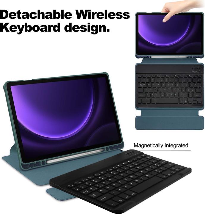 Actual product image Lobwerk 2in1 set Bluetooth keyboard in black + cover for Samsung Galaxy Tab S9 FE 2023 X510/SM-X516/SM-X51 (X)