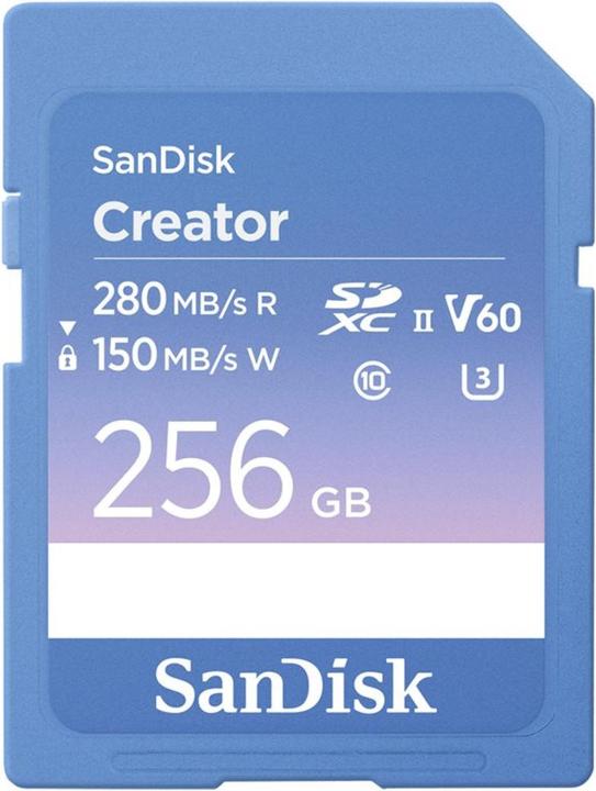 SanDisk Creator UHS-II V60 (256 Go, SDXC, U3, UHS-II)