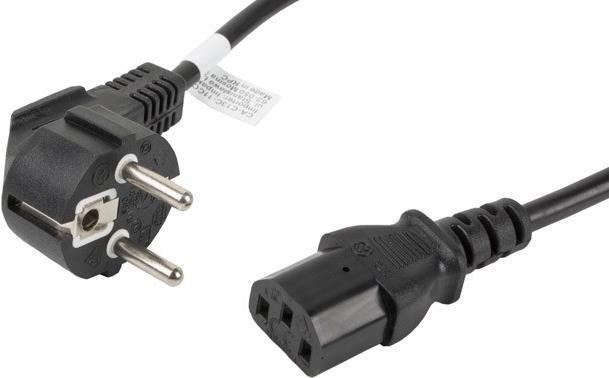 Image du produit Lanberg CA-C13C-11CC-0018-BK Câble d'alimentation Noir 1 8 m C13 Coupleur CEE7/7 (1.80 m)