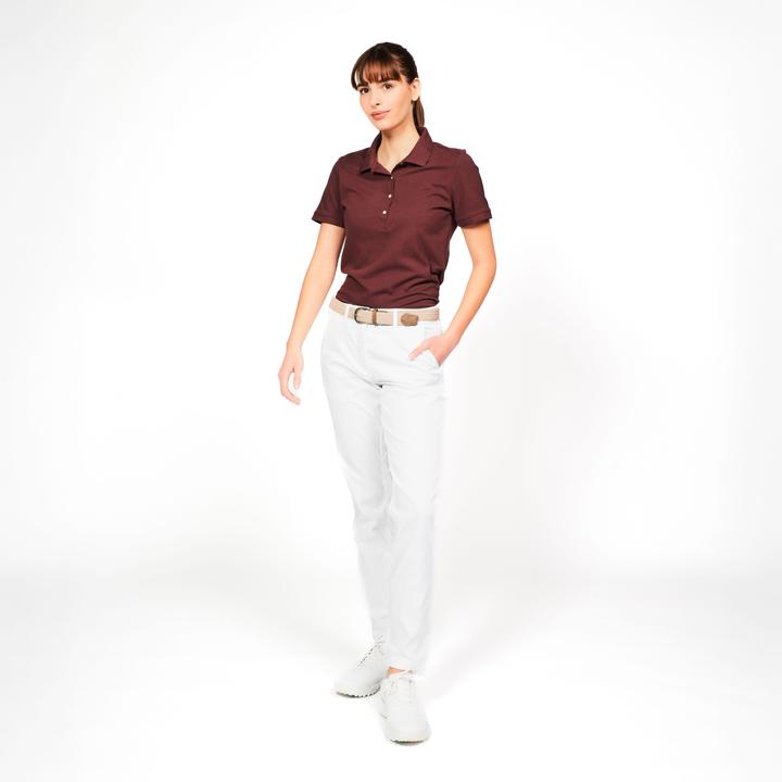 Actual product image Inesis Damen Golf Poloshirt kurzarm Baumwolle - MW500 dunkelbraun (L)