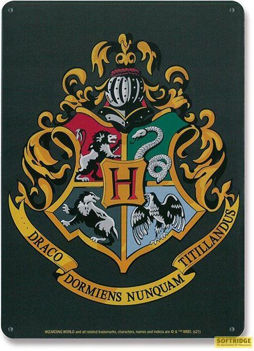 Productafbeelding Softridge Harry Potter panneau métal Zweinstein logo 15 x 21 cm (20 x 30 cm)