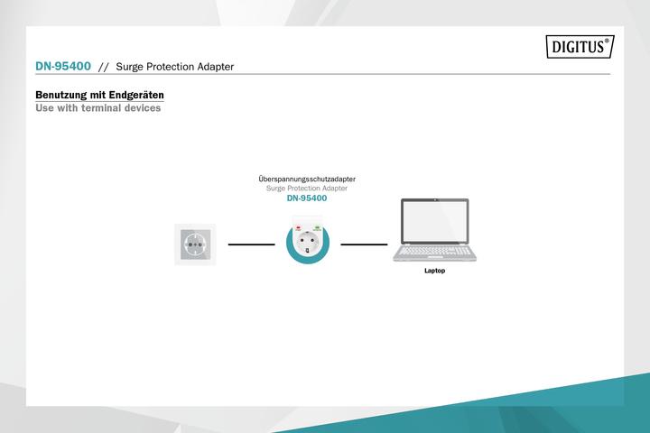 Produktbild Digitus Überspannungsschutzadap. LED 1xCEE 7/7 TV-GS CE-LVD