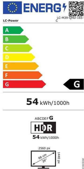 Etichetta energetica LC-Power LC-M39-QHD-165-C (2560 x 1440 pixel, 38.50")