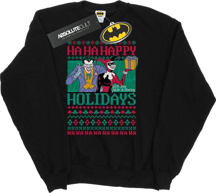 Joker und Harley Quinn Ha Ha Frohe Feiertage Baumwolle Sweatshirt