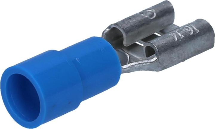 Produktbild Kalitec 100 Stück FHB488 Flachsteckhülse blau 4,8x0,8 I 1,5-2,5mm² Kabelverbinder I teilisoliert I M
