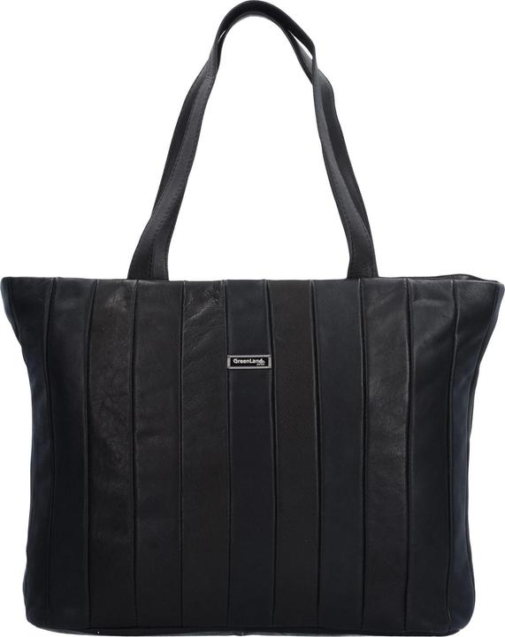 Greenland Nature Black Nappa Shopper Tasche Leder 37 cm (11 l)