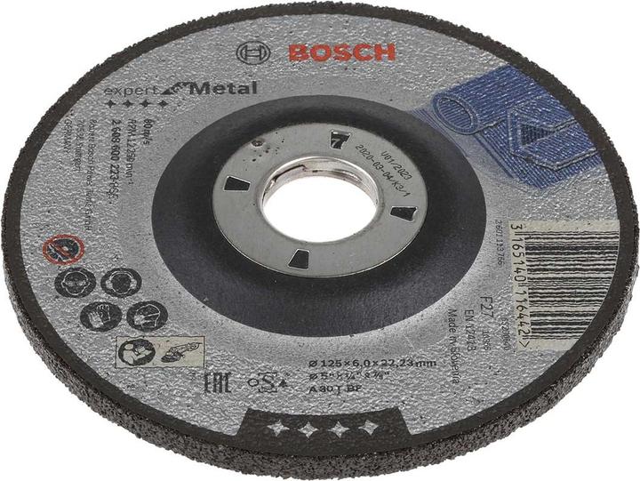 Bosch Professional Zubehör Disque à ébarber PRO Metal, 125 x 6 x 22.23 mm (P30)
