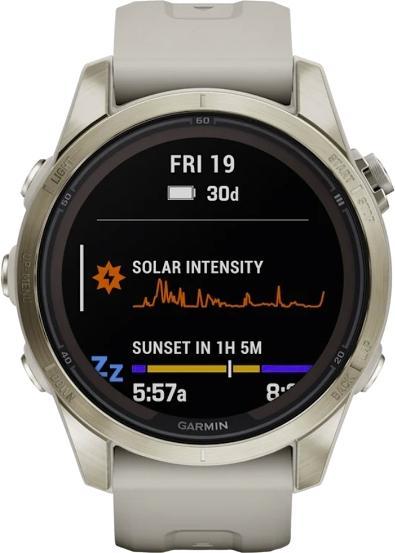 Image du produit Garmin Fenix 7S PRO GPS Montre multisports, Sapphire Solar Edition, blanc/or doux (42 mm)