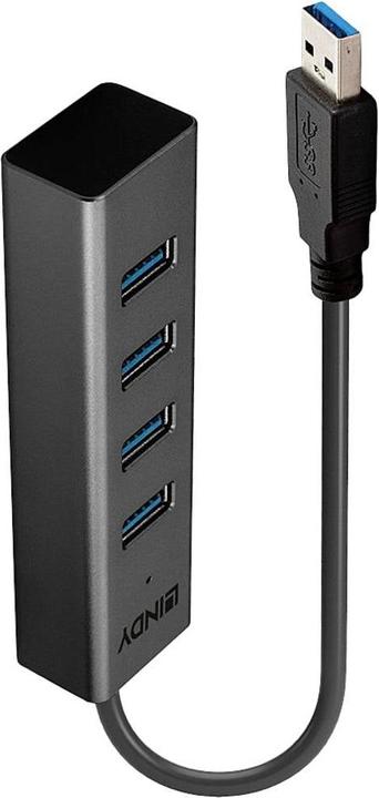 Lindy USB 3.0 Hub 4 Port ohne Netzteil (USB-C, 4 Ports)