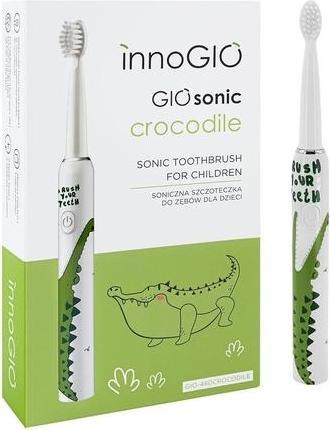 Innogio GIOsonic Krokodil Elektrische Kinderzahnbürste Isolierter, wiederaufladbarer USB-Silikongriff (Schallzahnbürste)