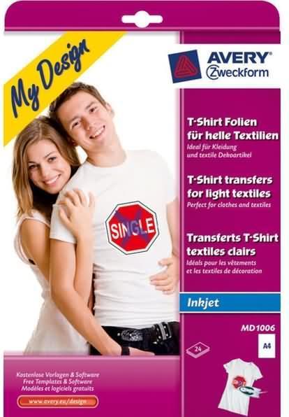 Avery Transferfolien für helle Textilien (24 x)
