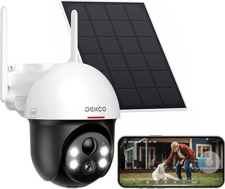 Image du produit Dekco Caméra IP d'extérieur avec panneau solaire DC9L (2560 x 1920 pixels)