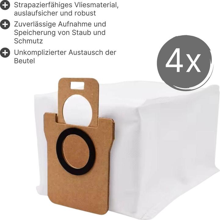 Image du produit Hermex Sacs à poussière alternatifs pour Xiaomi Dreame Bot L10s L10 Ultra L20 Ultra (4 x)