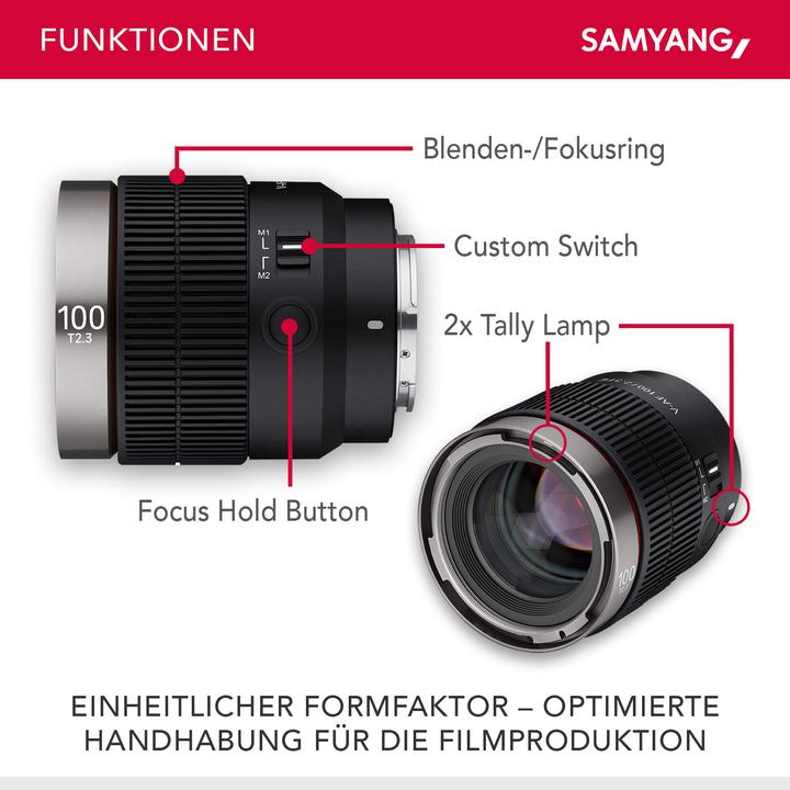 Actual product image Samyang V-AF 100mm T2.3, Sony E (Sony E, full size)
