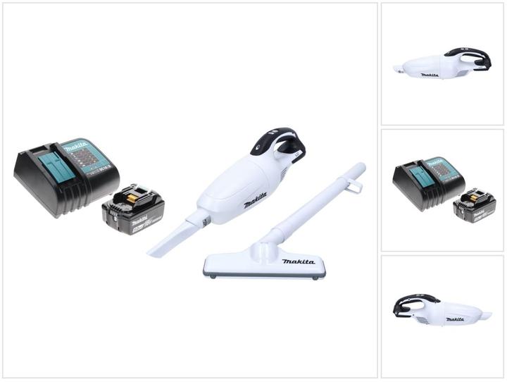 Makita DCL 181 FRT1 W Akku Staubsauger 18 V Weiss + 1x Akku 5,0 Ah + Ladegerät
