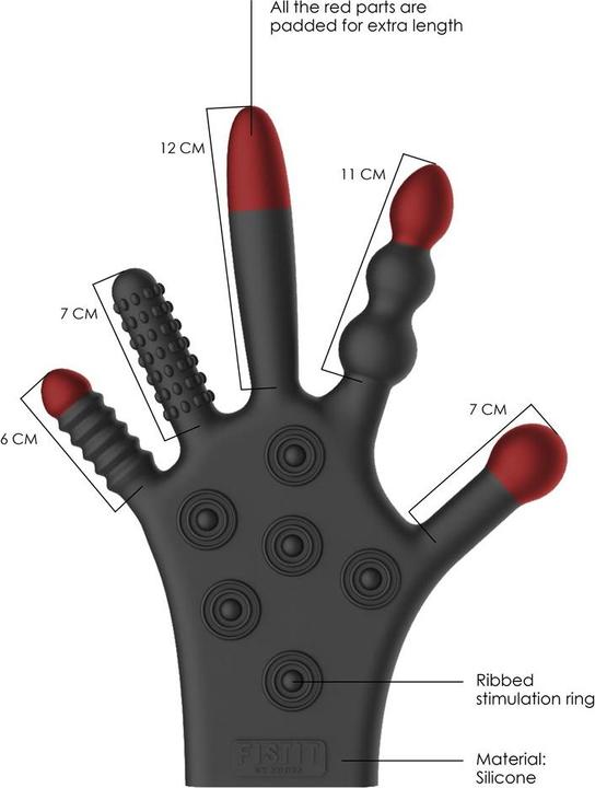 Actual product image Shots Silicone Stimulation Glove