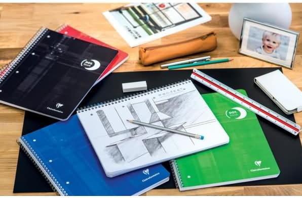 Image du produit Clairefontaine Dot Book cahier reliure intégrale 22,5x29,7cm 240 pages détachables perforé 4 trous petits carreaux (A4+, Règle spéciale)