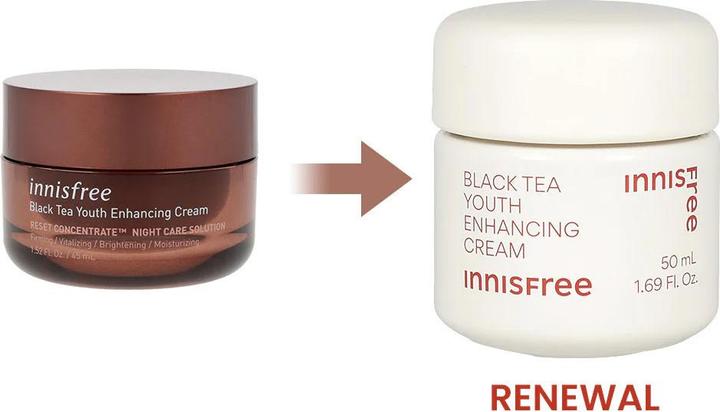 Actual product image Innisfree Black Tea Youth Enhansing Cream 45ml (45 ml, 24h cream)