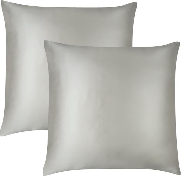 Actual product image Aspero 2 x Seiden Kissenbezüge 80 x 80 cm (Duvet cover, 80 x 80 cm)