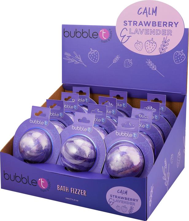 Image du produit Bubble T Bath Fizzer Calm Fraise & Lavande 150g (Perle de bain)