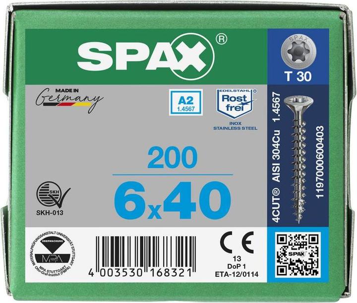 Productafbeelding Spax Spaanplaatschroeven A2 (200 Schroeven per stuk)
