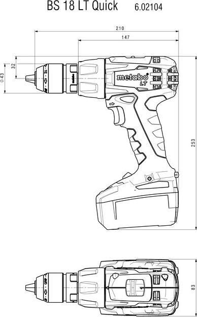 Image du produit Metabo BS 18 LT Quick Perceuse à vis sans fil (Fonctionnement sur batterie)