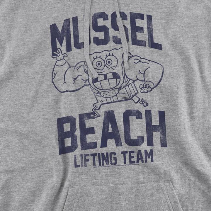 Immagine prodotto Spongebob Squarepants Mussle Beach Lifting Team Felpa con Cappuccio Uomo (L)
