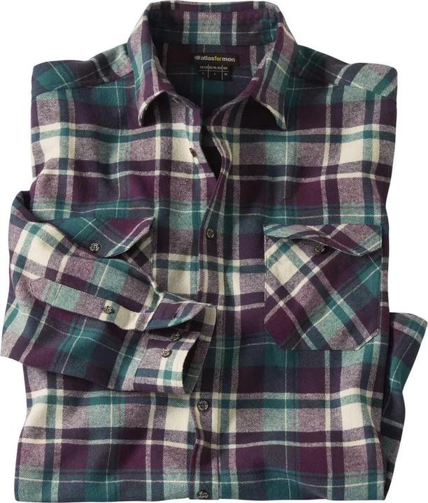 Atlas For Men Kariertes Flanellhemd