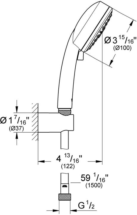 Produktbild Grohe Tempesta Cosmopolitan 100 Wandhalterset (3 Strahlarten, 9.50 l/min)