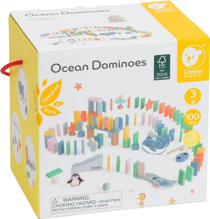 Produktbild Classic World Domino-Ozean aus Holz, 100 Stück.