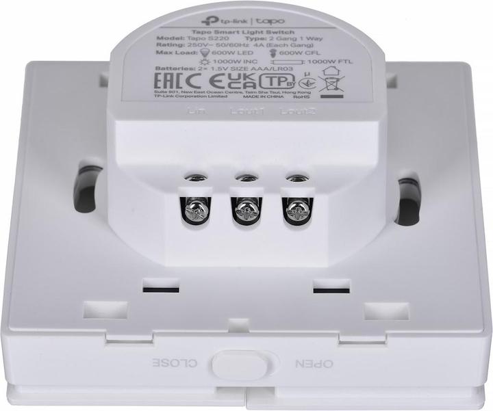 Productafbeelding TP-Link Tapo Smart Switch, 2-standen 1-Weg, Kantelen, Wit, 1 st., Batterij, AAA, 50/60 Hz