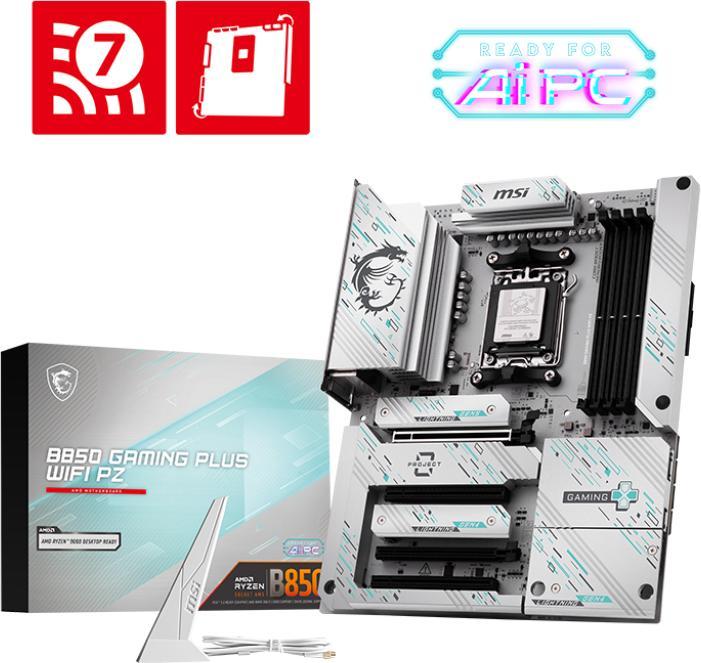 Produktbild MSI B850 Gaming Plus Wifi PZ (B850,AM5,ATX,DDR5) (AM5, AMD B850, ATX)
