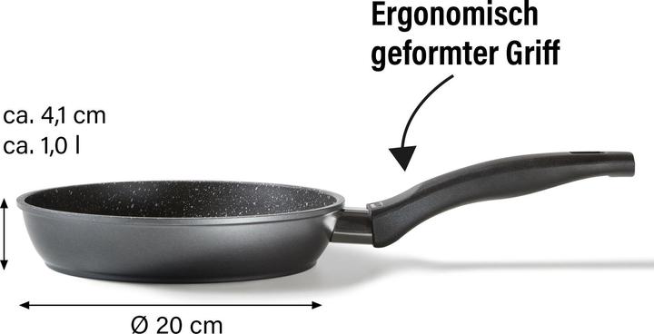 Produktbild Stoneline Pan 6840 Frying, Diameter 20 cm, Suitable for induction hob, Fixed handle, Anthracite (20 cm, Bratpfanne, Aluminium)