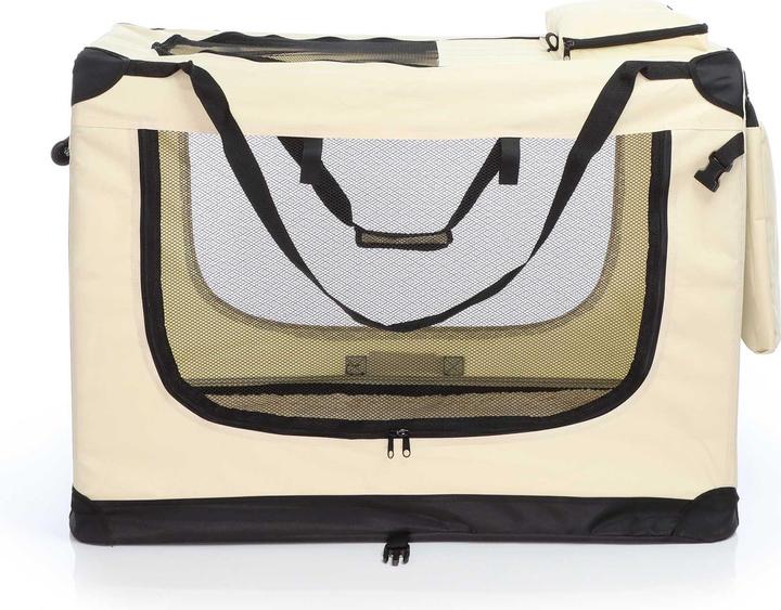 Actual product image Wiltec Fudajo Transport Box XXXL Foldable Beige 100x69x69cm Dog Box Travel Box Cat Box (Dog, Foldable)