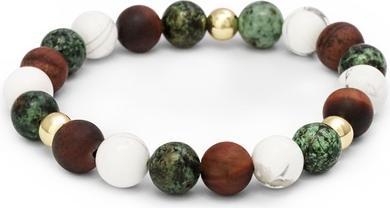 Beneto Howlite Bull Ìs Eye Turquoise Beaded Bracelet MINK166/17