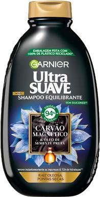 Actual product image Garnier Ultra Soft Charcoal Shampoo 600ml - Hair Care (600 ml, Liquid shampoo)