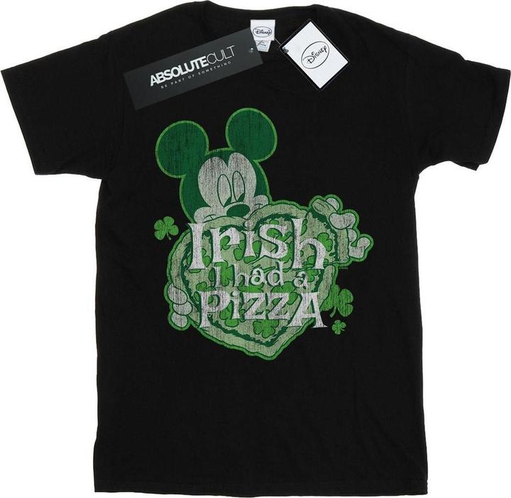 Disney Mickey Mouse Shamrock Pizza TShirt (L)