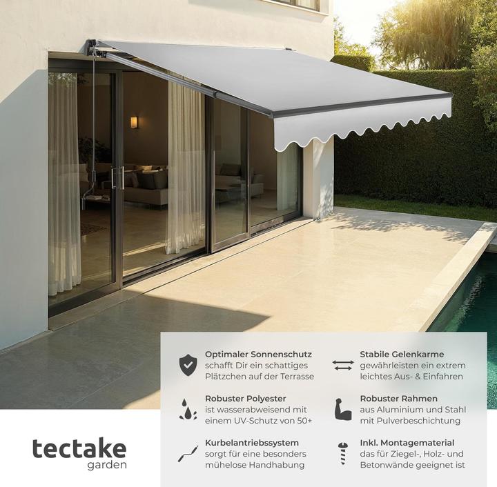 Actual product image tectake Jointed arm awning Ornella with wall bracket (2.50 m)