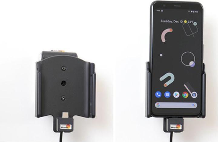Produktbild Brodit Halter aktiv Google Pixel 4 mit USB-Kabel