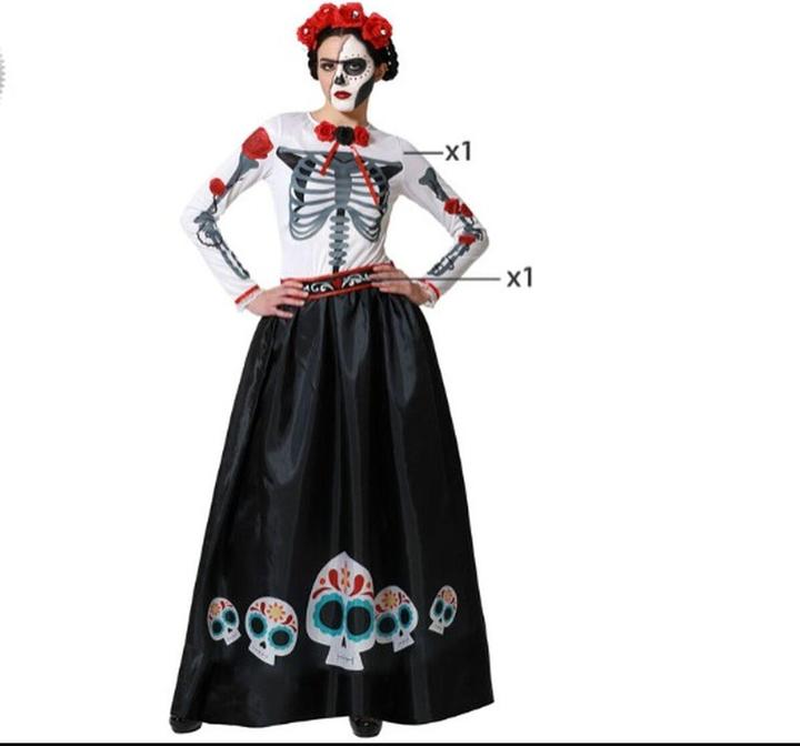 Produktbild Carnival Toys Verkleidung Skelett Mexikanerin Bunt (XXL)